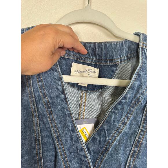 NWT Universal Thread Denim Button Front Midi Dress Sleeveless Size 0 Retro Midi - Picture 10 of 11